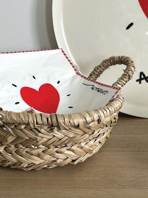 Lot de 20 serviettes papier cœur - Kiabi