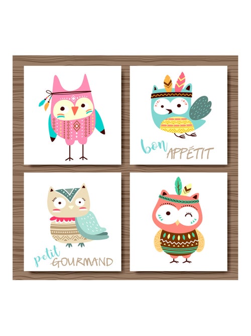 Lot de 20 serviettes papier hibou indien - Kiabi