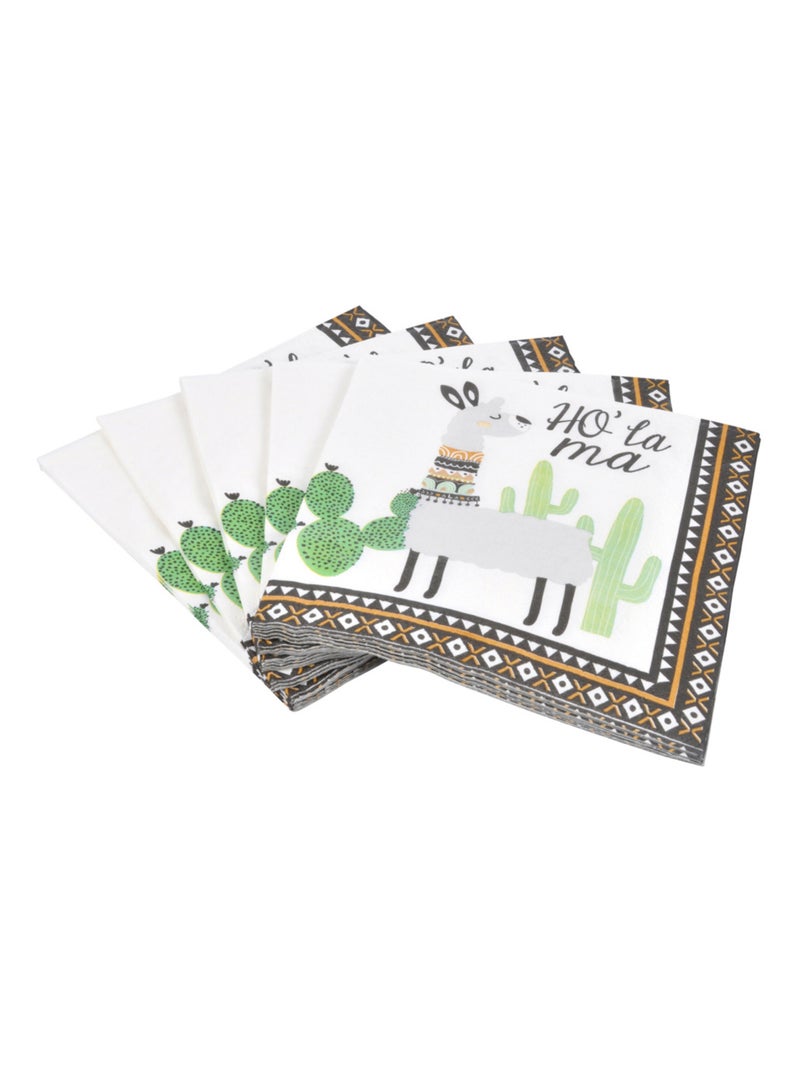Lot de 20 serviettes papier ho lama Vert - Kiabi
