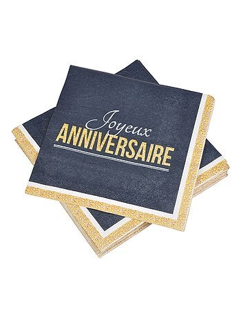 Paris Prix Lot de 20 Serviettes en Papier Anniversaire Gold