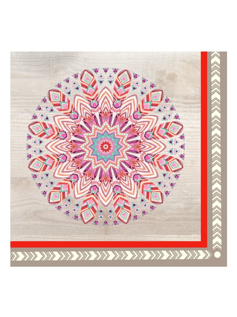 Lot de 20 serviettes papier mandala rosace Rouge - Kiabi