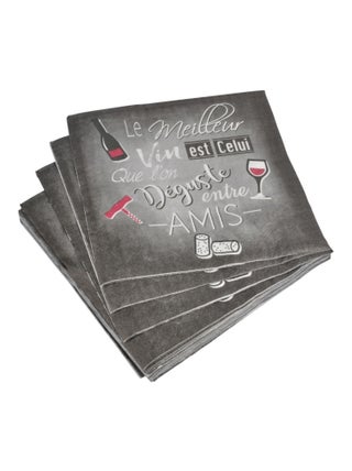 Lot de 20 serviettes papier meilleur vin