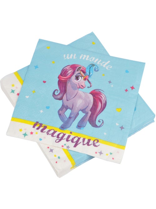 Lot de 20 serviettes papier petit poney enfant - Kiabi