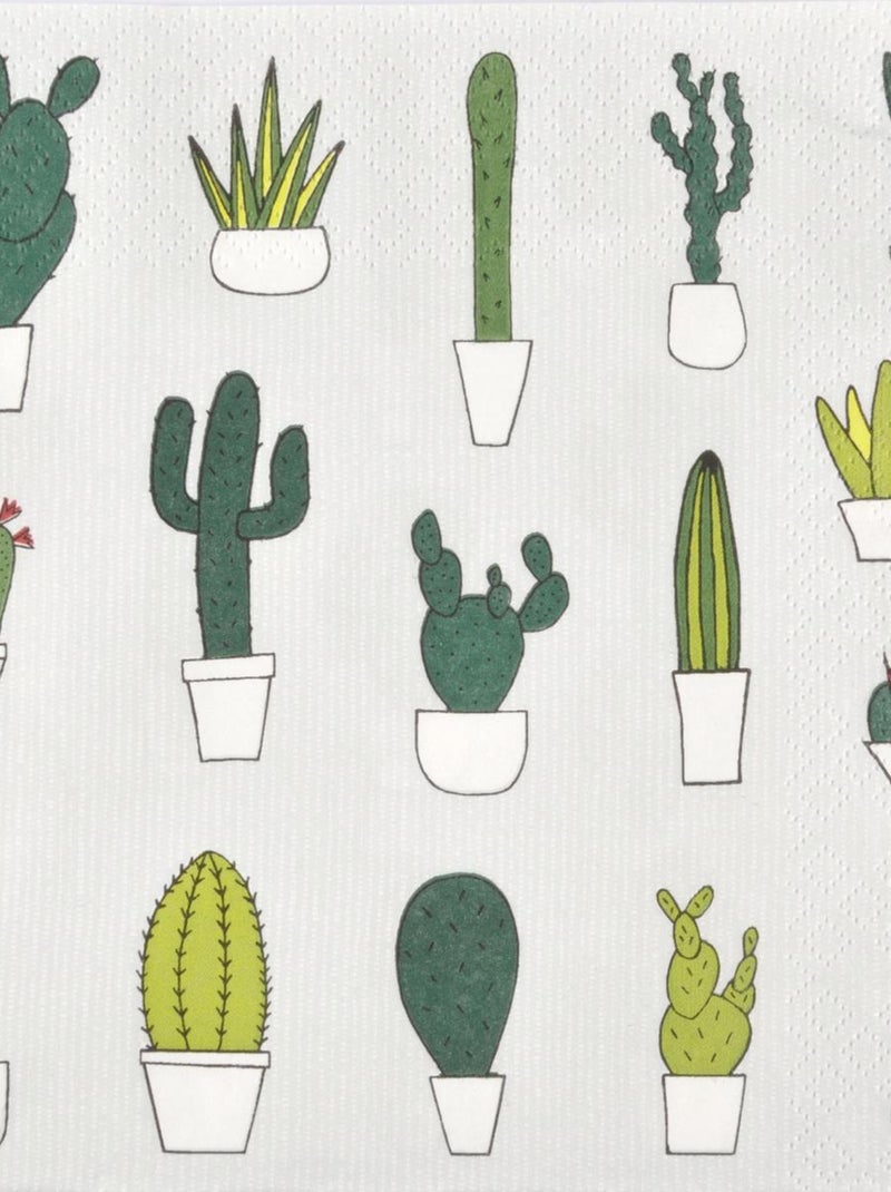 Lot de 20 serviettes papier pot de cactus Gris - Kiabi