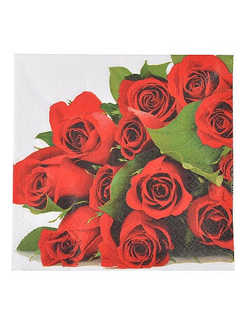 Lot de 20 serviettes papier roses 25 cm