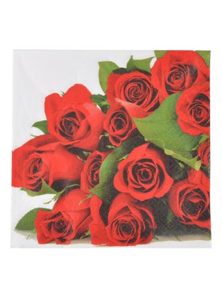 Lot de 20 serviettes papier roses 25 cm