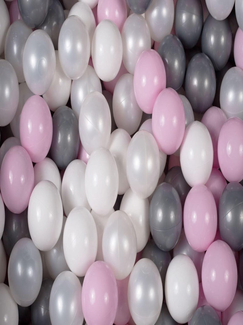 Lot de 200 boules en plastique d'un diamètre de 7 cm Blanc/Perle/Argent/Rose Pastel Blanc Rose clair Blanc - Kiabi