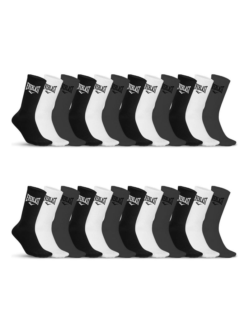Lot de 24 Paires de Chaussettes Tennis assorties Everlast Noir - Kiabi