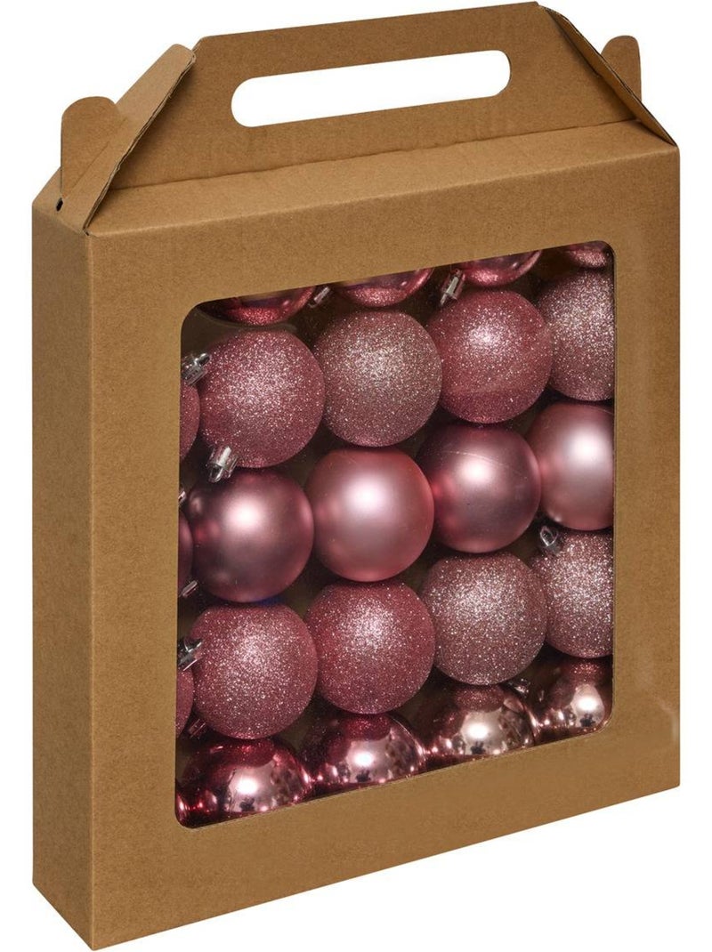 Lot de 25 boules de noël d.6 cm jokli Rose - Kiabi