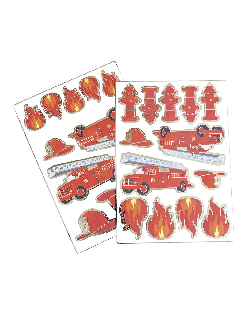 Lot de 25 stickers 'pompiers' rouge - Kiabi