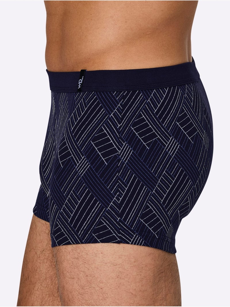 Lot de 3  - Boxer Côtes Fines - Taille Standard - Witt Bleu marine - Kiabi