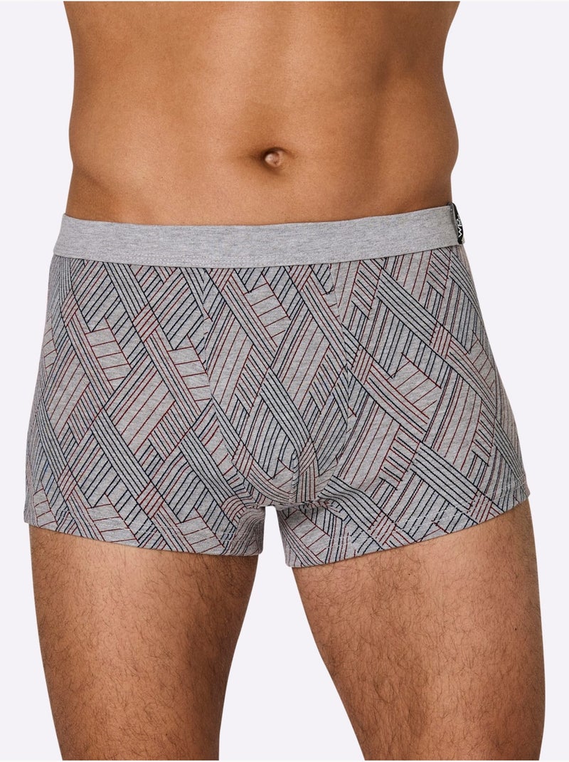 Lot de 3  - Boxer Côtes Fines - Taille Standard - Witt Gris chiné - Kiabi