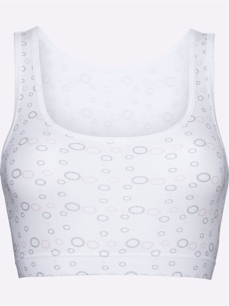Lot de 3  - Bustier Côtes Fines - Taille Standard - Witt Blanc - Kiabi