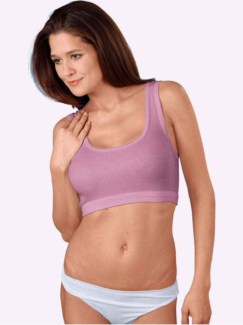 Lot de 3  - Bustier Côtes Fines - Taille Standard - Witt Violet aubergine - Kiabi