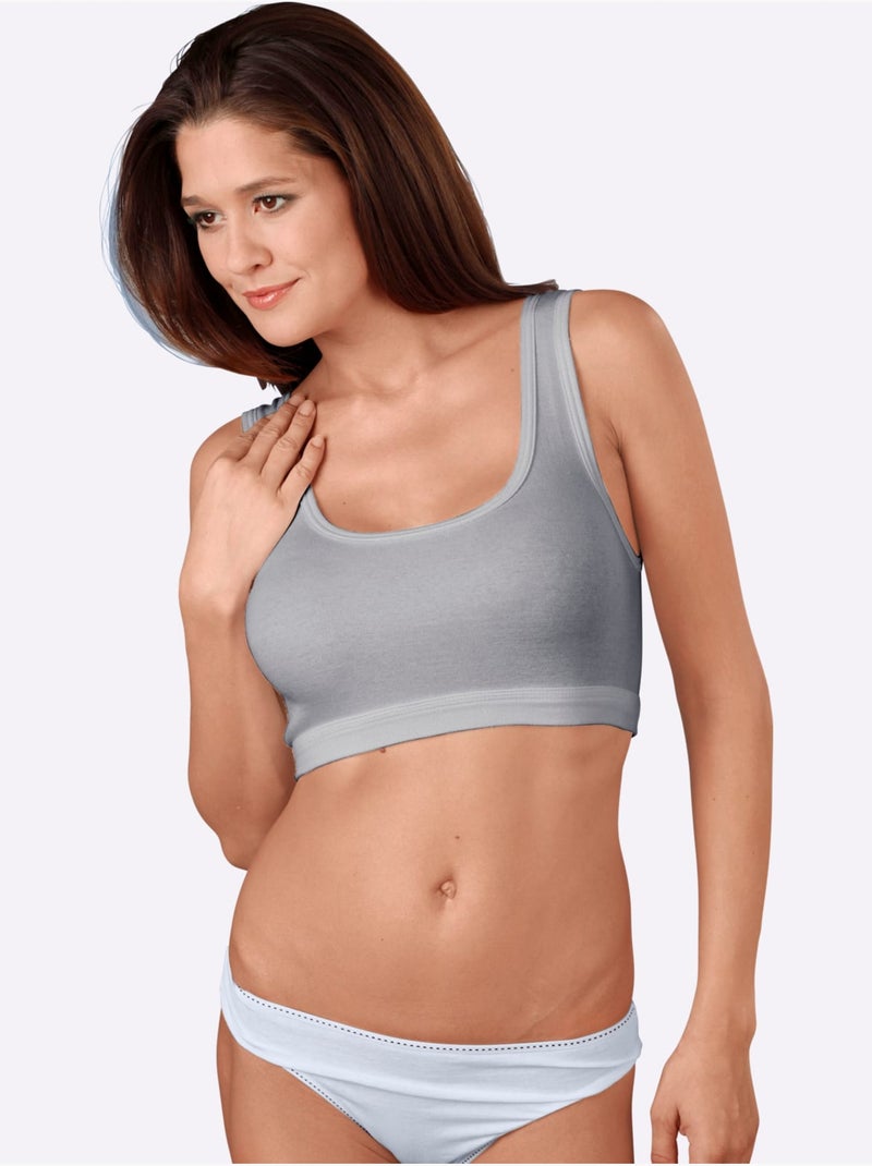 Lot de 3  - Bustier Côtes Fines - Taille Standard - Witt Violet aubergine - Kiabi