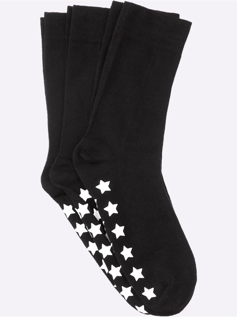 Lot de 3  - chaussettes qualité coton - taille standard - witt Noir - Kiabi