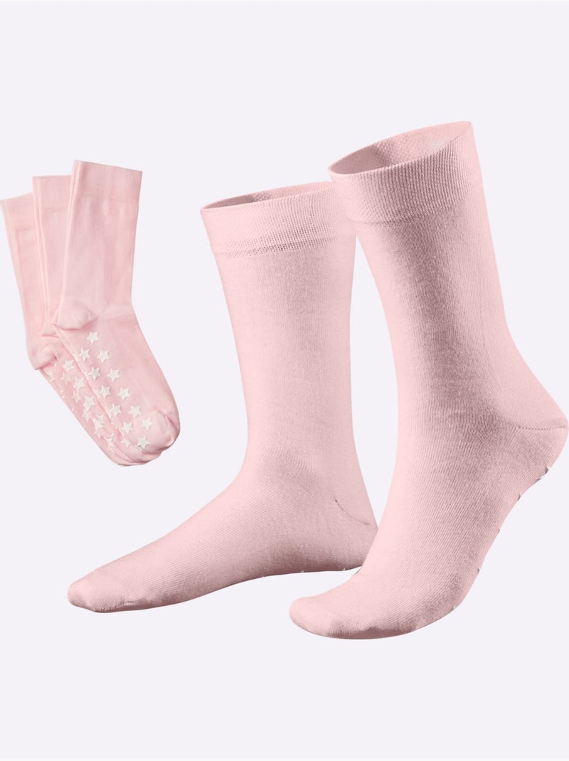 Lot de 3  - chaussettes qualité coton - taille standard - witt Rose - Kiabi