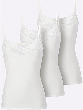 Lot de 3 - Chemise à Bretelles Côtes Fines - Taille Standard - Witt