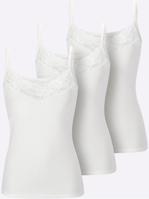 Lot de 3  - Chemise à Bretelles Côtes Fines - Taille Standard - Witt - Kiabi