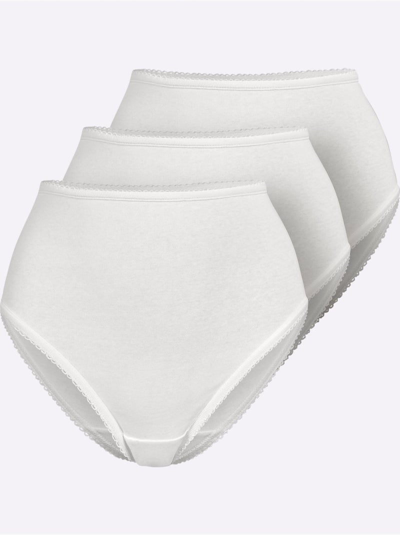 Lot de 3  - Culotte Gainante Côtes Fines - Taille Standard - Witt Blanc - Kiabi