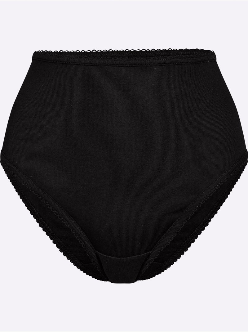 Lot de 3  - Culotte Gainante Côtes Fines - Taille Standard - Witt Noir - Kiabi