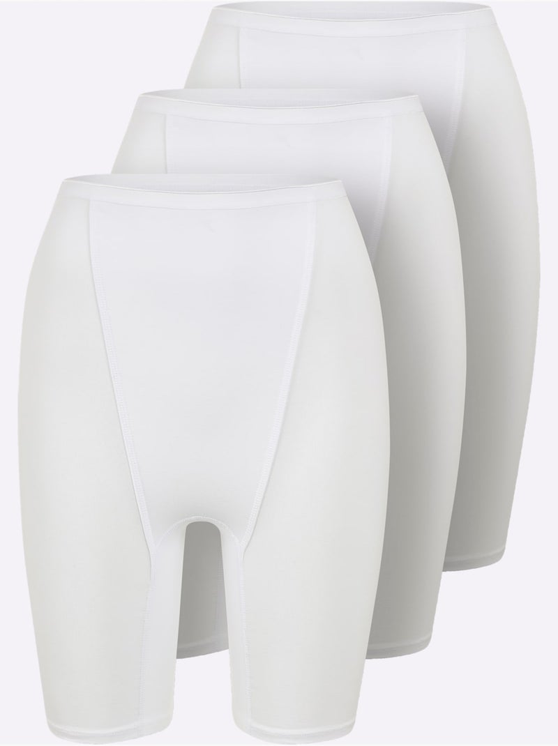 Lot de 3  - Culotte Gainante Jersey Fin - Taille Standard - Witt Blanc - Kiabi