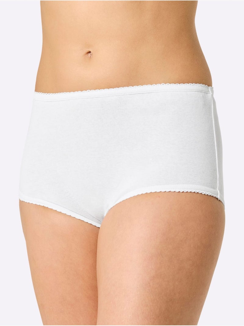 Lot de 3  - Culotte Taille Haute Côtes Fines - Taille Standard - Witt Blanc - Kiabi