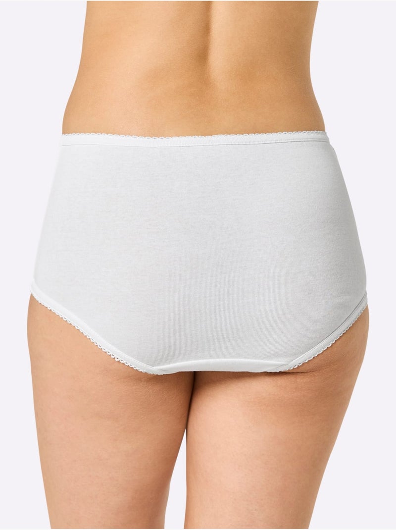 Lot de 3  - Culotte Taille Haute Côtes Fines - Taille Standard - Witt Blanc - Kiabi