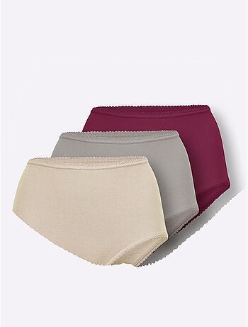 Lot de 3 - culotte taille haute côtes fines - taille standard - witt