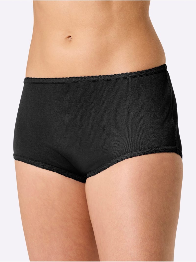 Lot de 3  - Culotte Taille Haute Côtes Fines - Taille Standard - Witt Noir - Kiabi