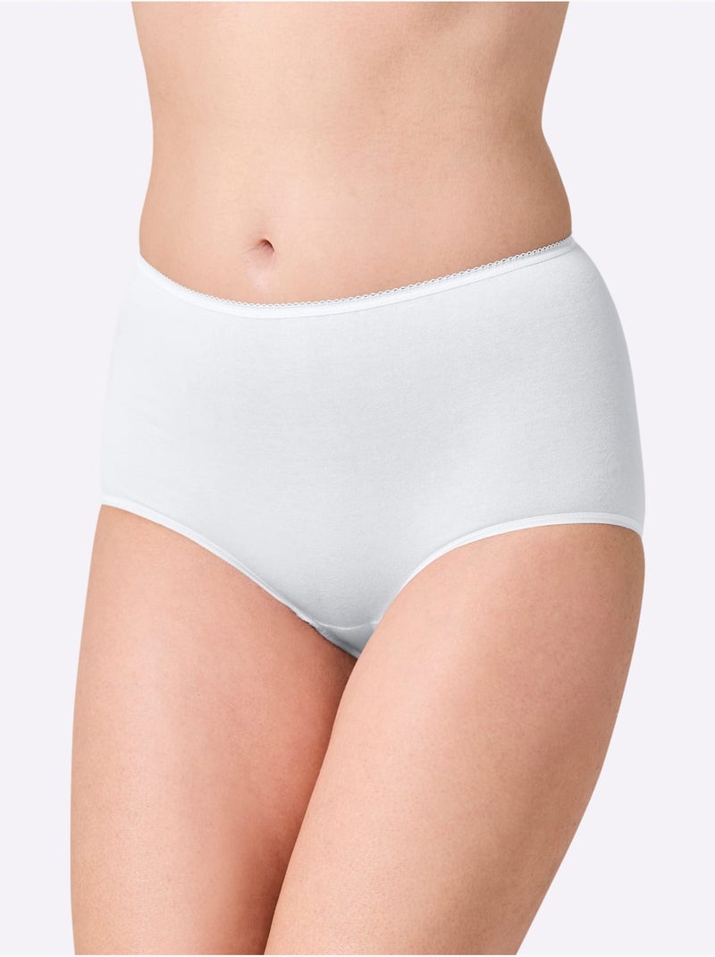 Lot de 3  - Culotte Taille Haute Jersey Fin - Taille Standard - Witt Blanc - Kiabi