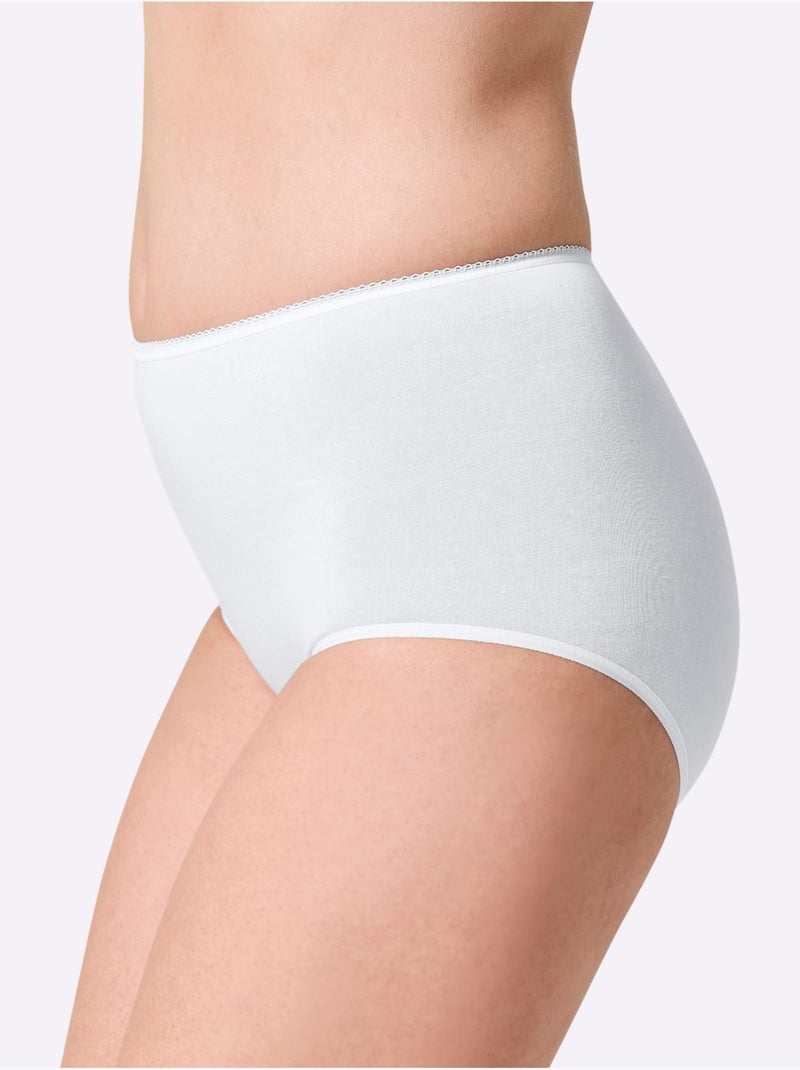 Lot de 3  - Culotte Taille Haute Jersey Fin - Taille Standard - Witt Blanc - Kiabi