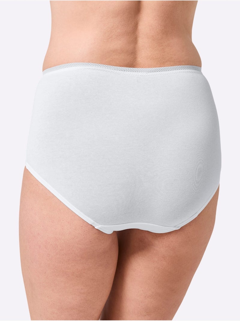 Lot de 3  - Culotte Taille Haute Jersey Fin - Taille Standard - Witt Blanc - Kiabi
