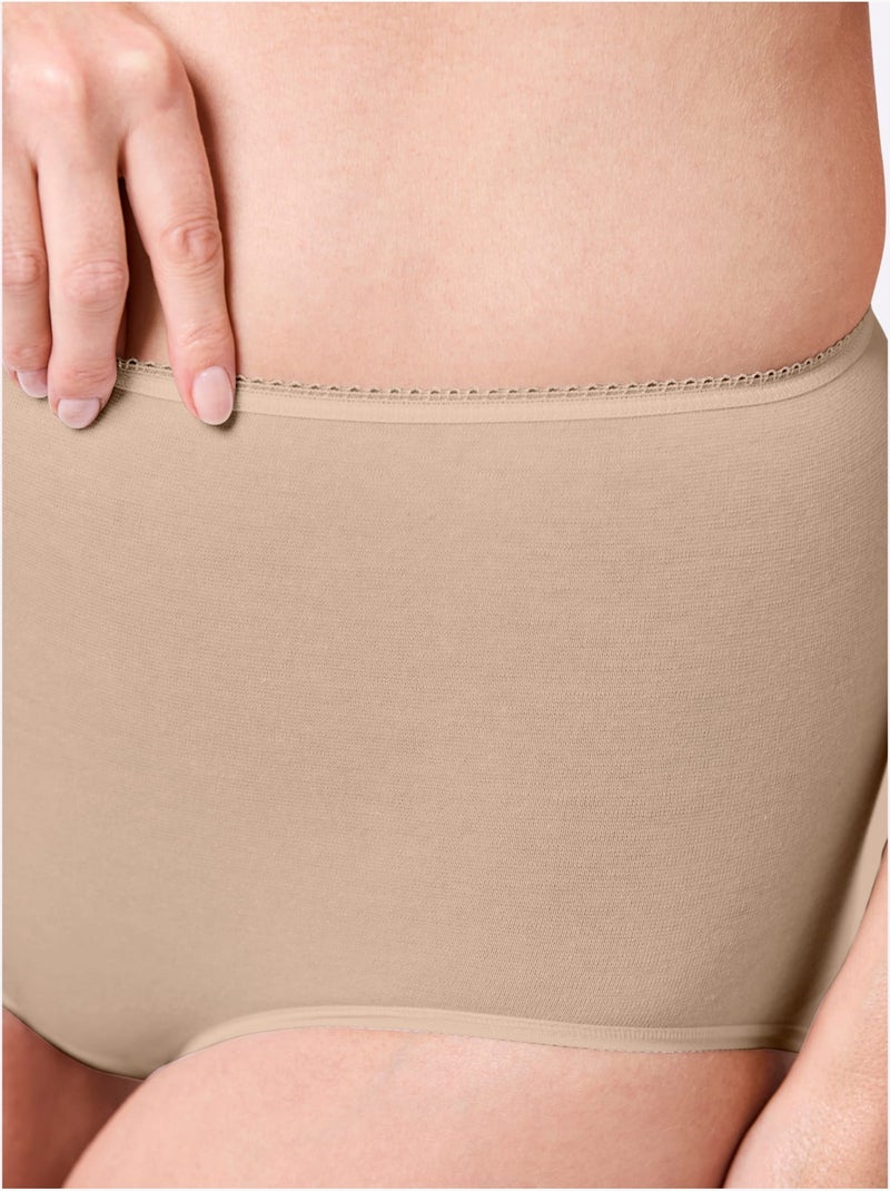 Lot de 3  - Culotte Taille Haute Jersey Fin - Taille Standard - Witt Marron clair - Kiabi
