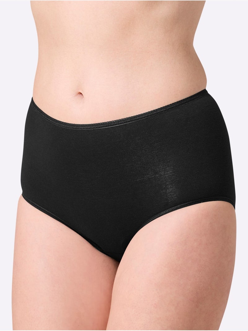 Lot de 3  - Culotte Taille Haute Jersey Fin - Taille Standard - Witt Noir - Kiabi