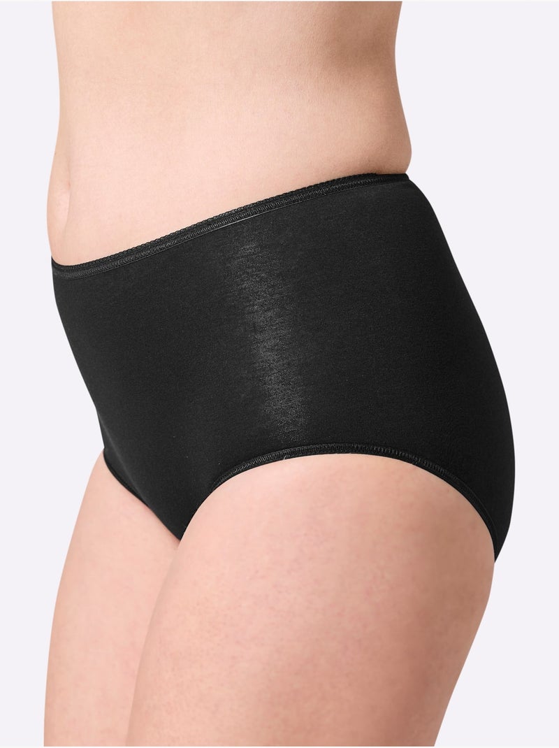 Lot de 3  - Culotte Taille Haute Jersey Fin - Taille Standard - Witt Noir - Kiabi
