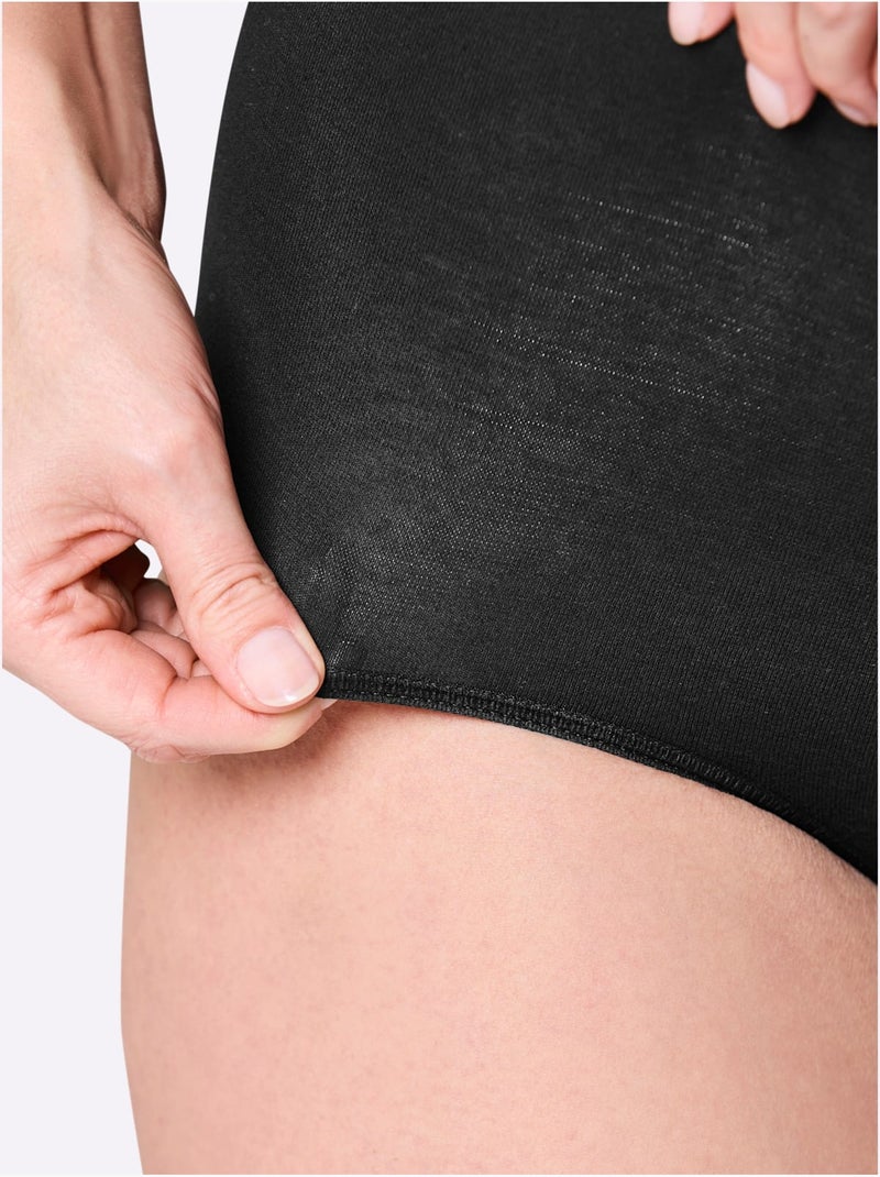 Lot de 3  - Culotte Taille Haute Jersey Fin - Taille Standard - Witt Noir - Kiabi