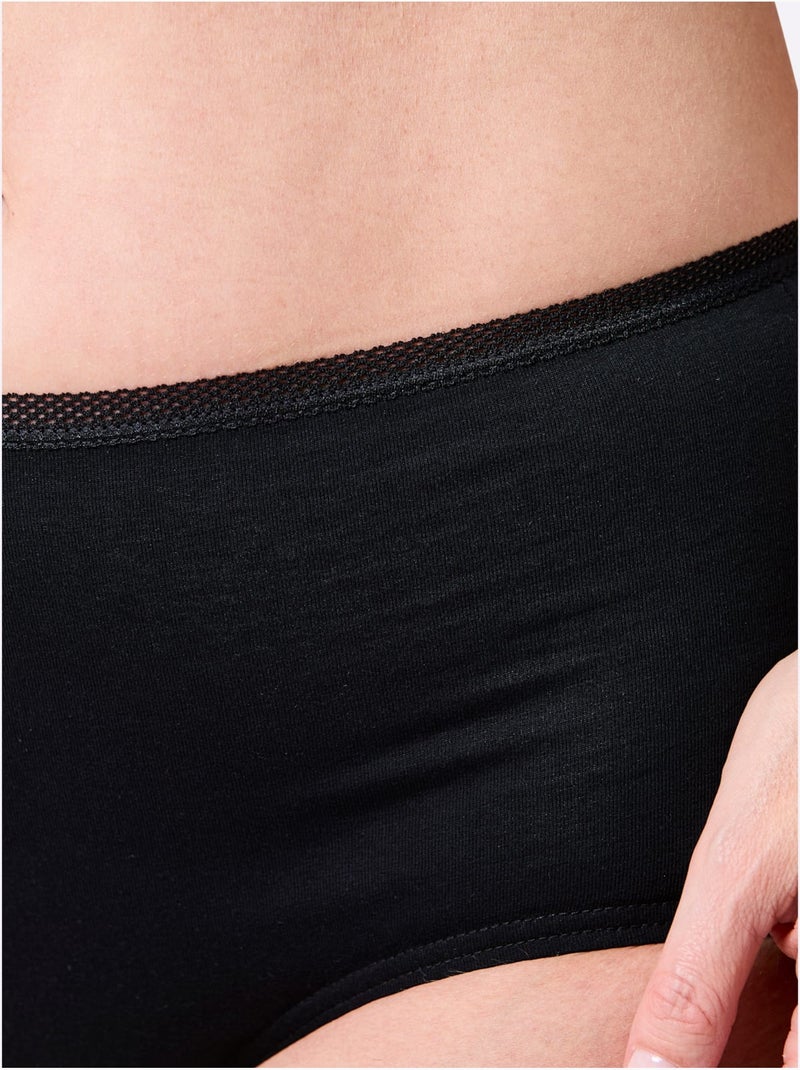 Lot de 3  - Culotte Taille Haute Jersey Fin - Taille Standard - Witt Noir - Kiabi