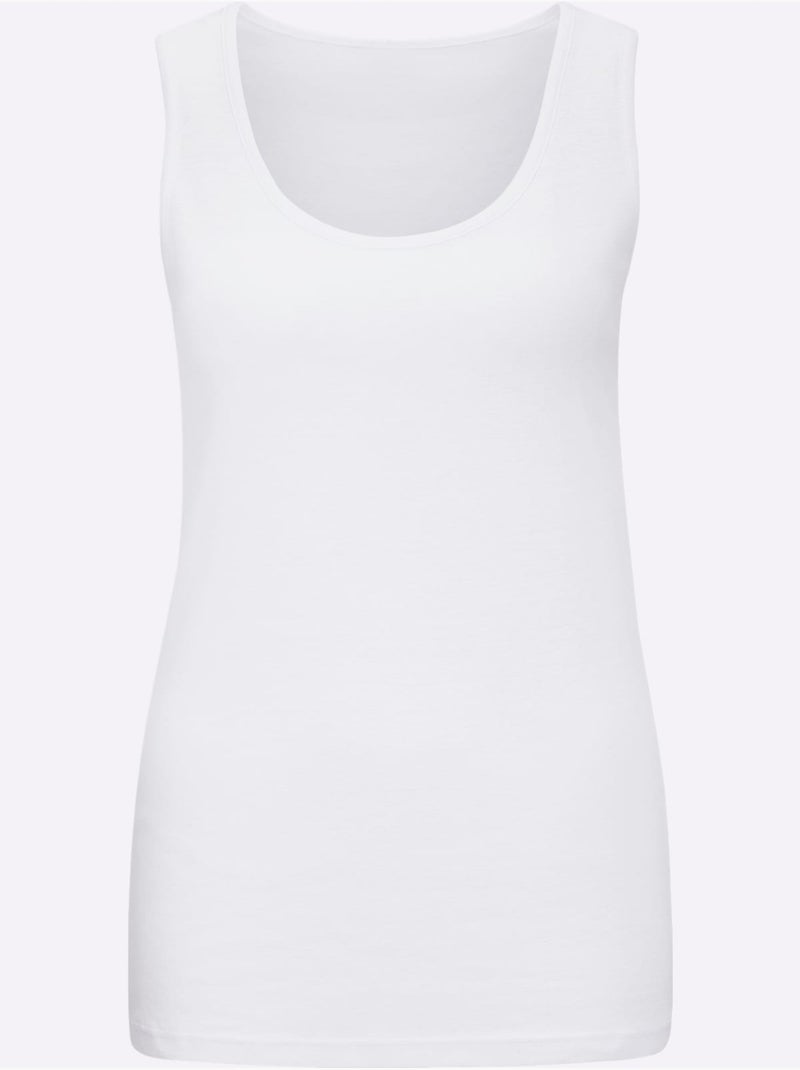Lot de 3  - débardeur côtes fines - taille standard - witt Blanc - Kiabi