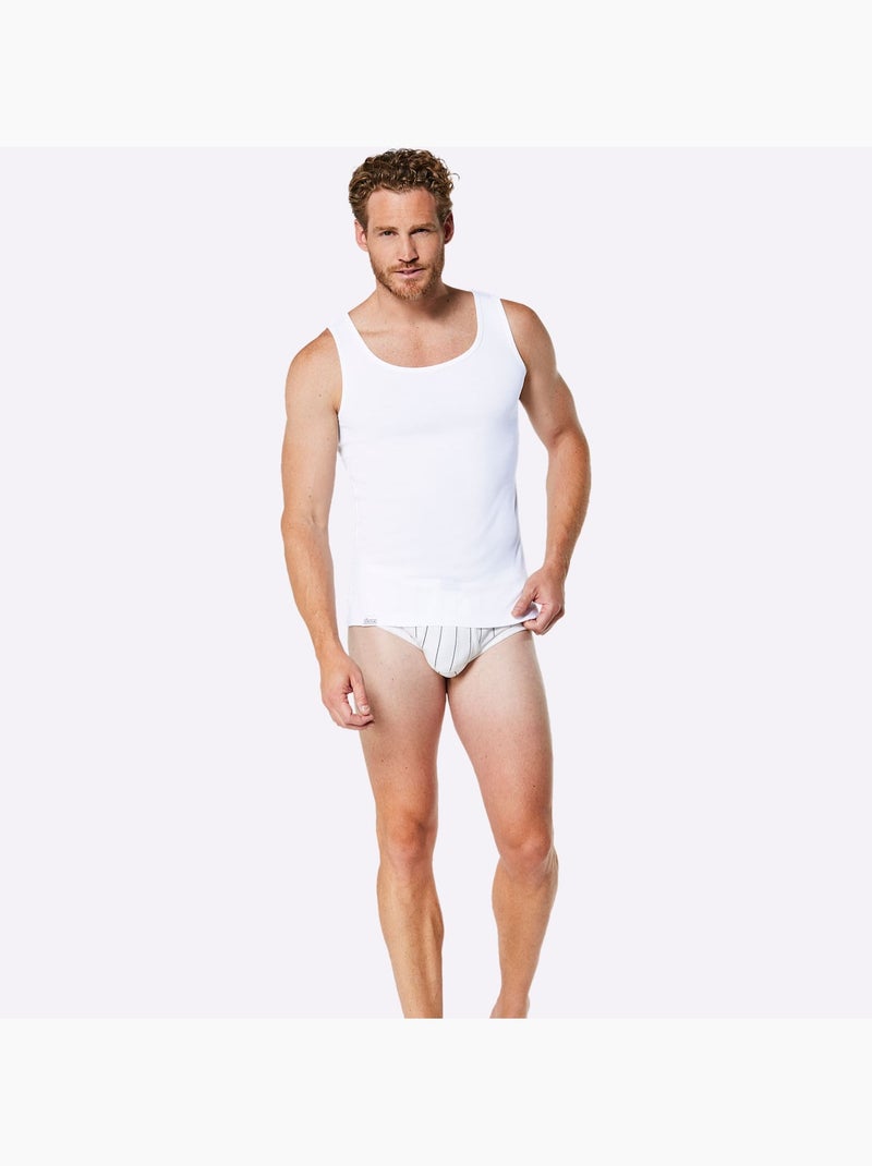 Lot de 3  - débardeur côtes fines - taille standard - witt Blanc - Kiabi