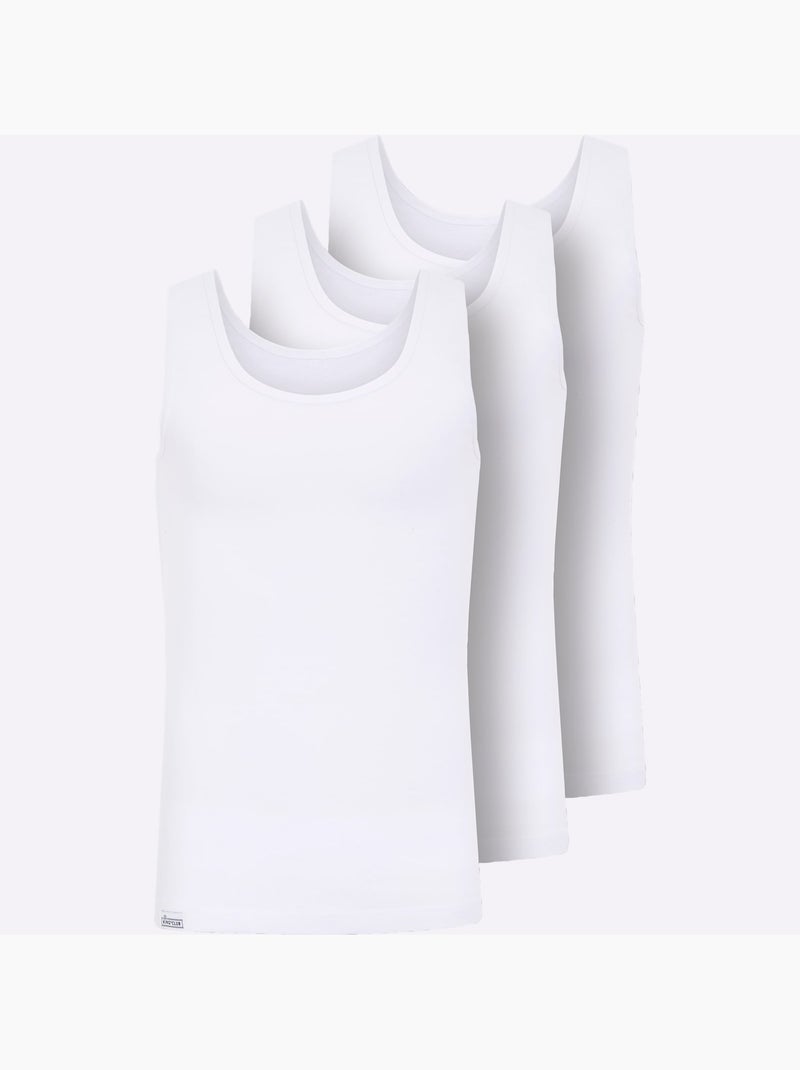 Lot de 3  - débardeur côtes fines - taille standard - witt Blanc - Kiabi