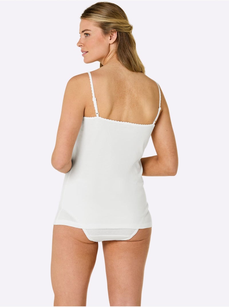Lot de 3  - Débardeur Côtes Fines - Taille Standard - Witt Blanc - Kiabi