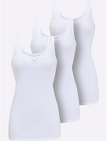 Lot de 3 - Débardeur Côtes Fines - Taille Standard - Witt