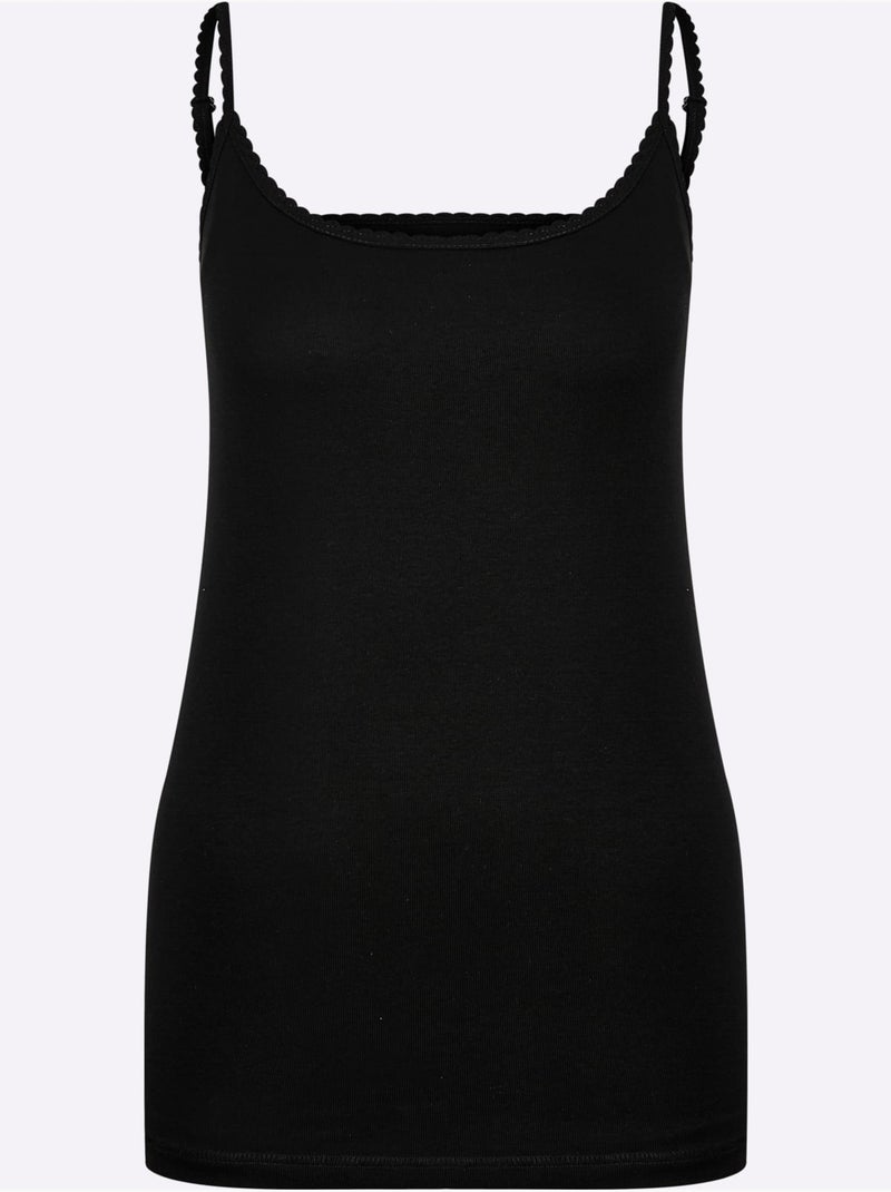 Lot de 3  - Débardeur Côtes Fines - Taille Standard - Witt Noir - Kiabi