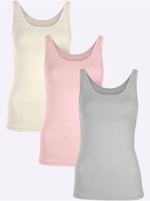Lot de 3 - débardeur jersey fin - taille standard - witt - Kiabi Lot de 3 - débardeur jersey fin - taille standard - witt - Kiabi