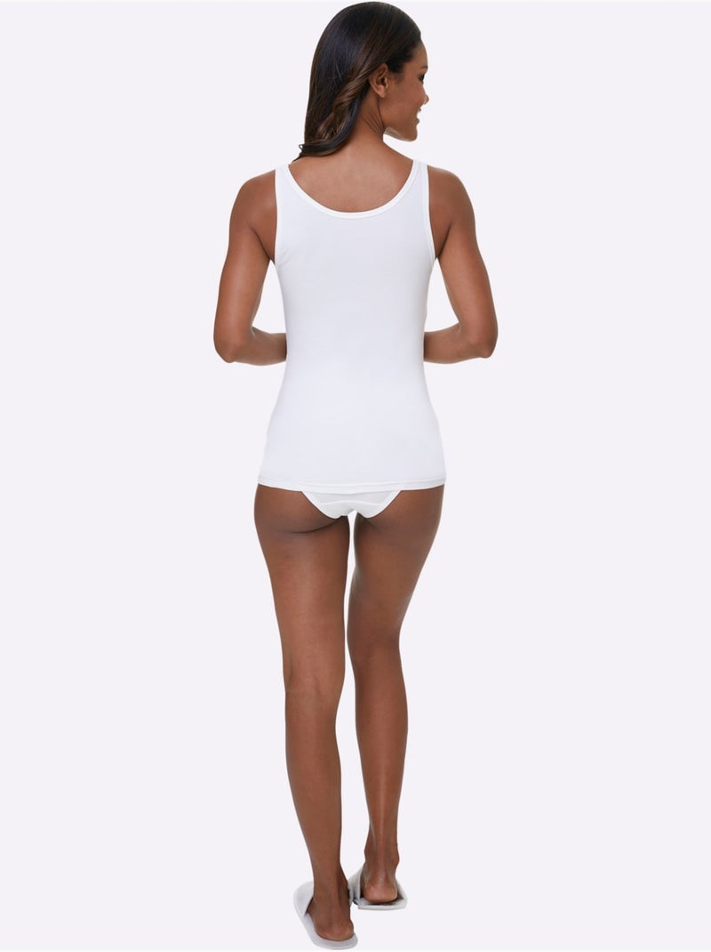 Lot de 3  - débardeur jersey fin - taille standard - witt Blanc - Kiabi