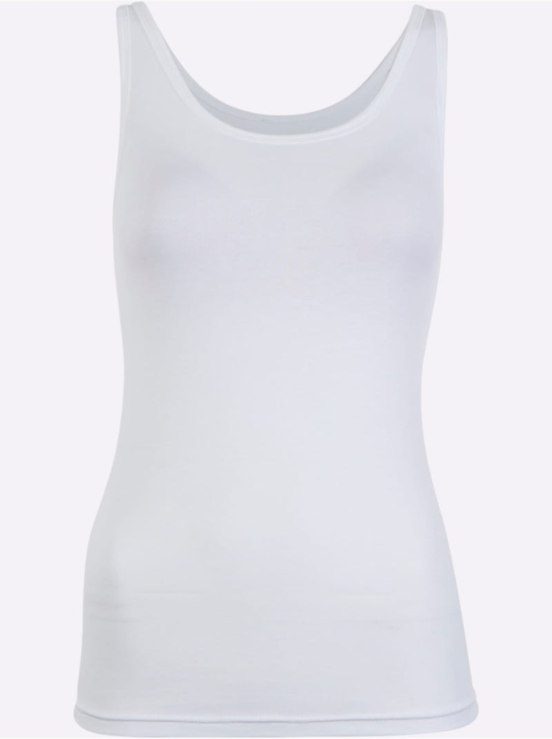 Lot de 3  - débardeur jersey fin - taille standard - witt Blanc - Kiabi