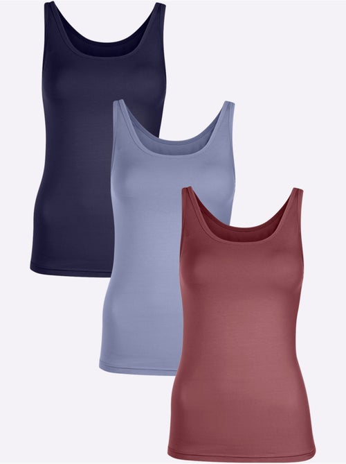 Lot de 3 - débardeur jersey fin - taille standard - witt - Kiabi Lot de 3 - débardeur jersey fin - taille standard - witt - Kiabi