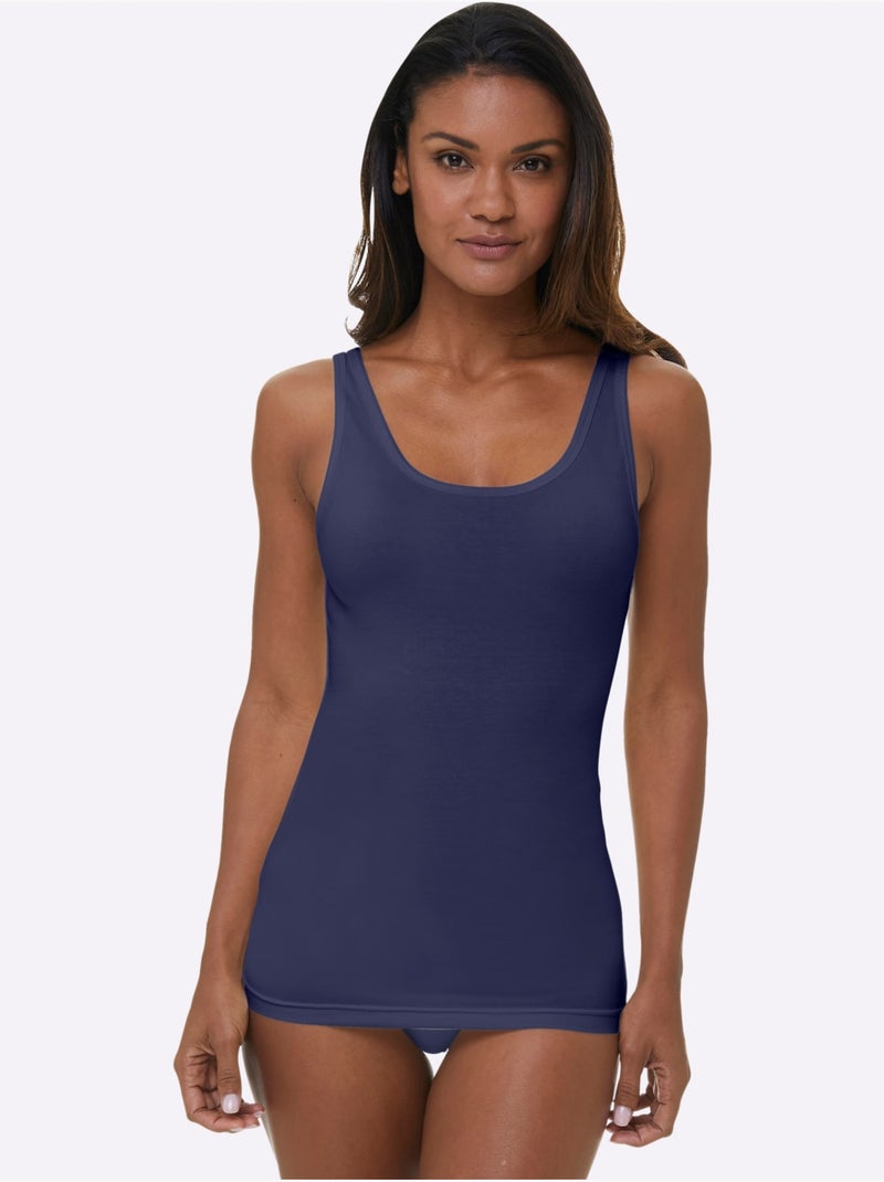 Lot de 3  - débardeur jersey fin - taille standard - witt Bleu Bordeaux Bleu - Kiabi