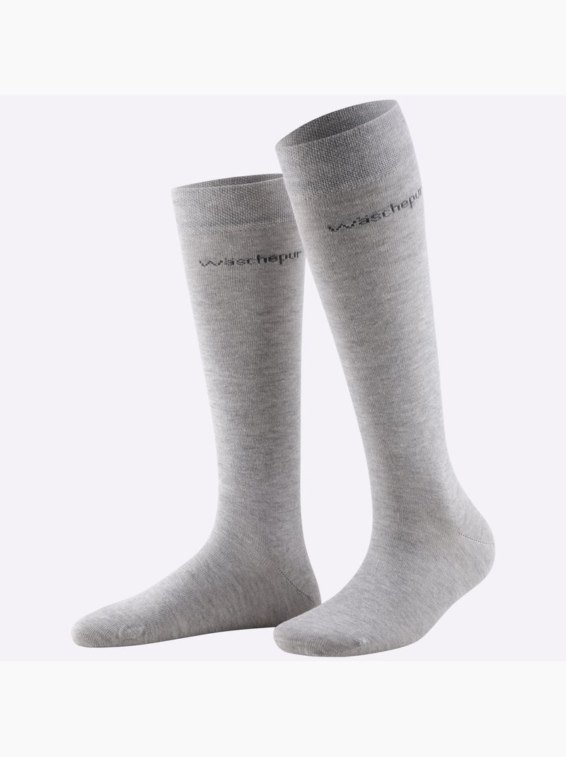 Lot de 3  - mi-chaussettes qualité coton - taille standard - witt Gris clair - Kiabi